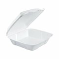 Dart Insulated Foam Hinged Lid Containers, 1-Compartment, 9 x 9.4 x 3, White, 200PK 90HT1